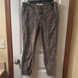 Anthropologie Brown Patterned Skinny Jeans